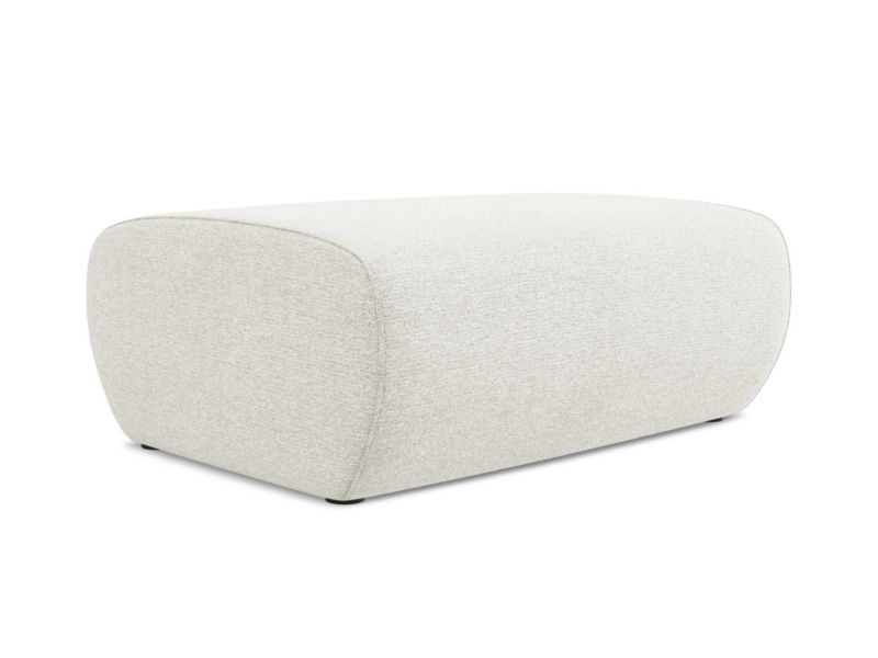 Pufa LaMiaSofa PALERMO z tkaniny szenilowej 100x70 cm biały 1 szt.