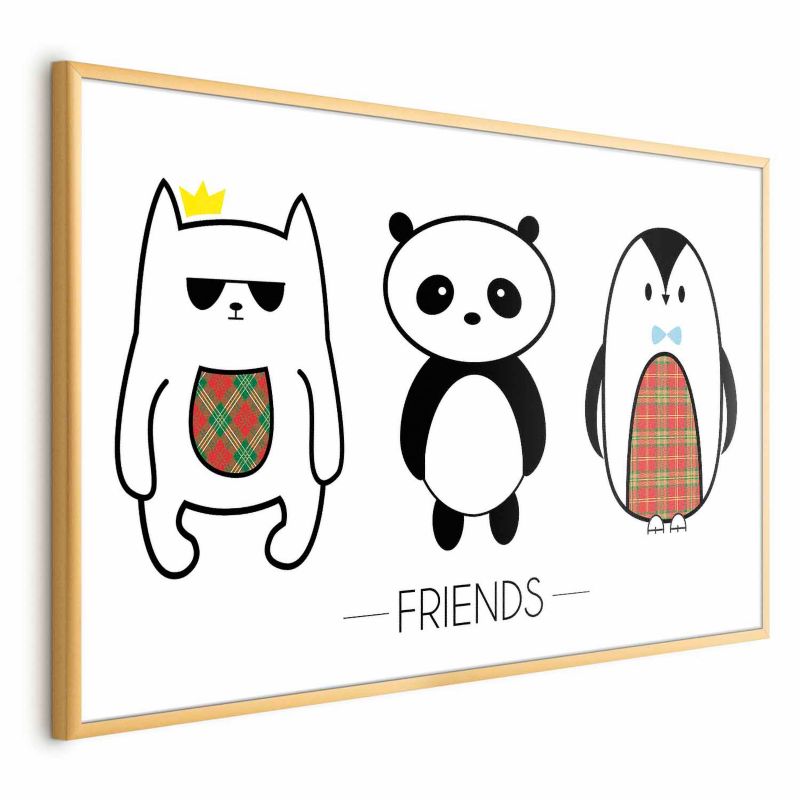 Plakat Artgeist Przyjaciele 42x29,7 cm z ramą złotą 1 szt