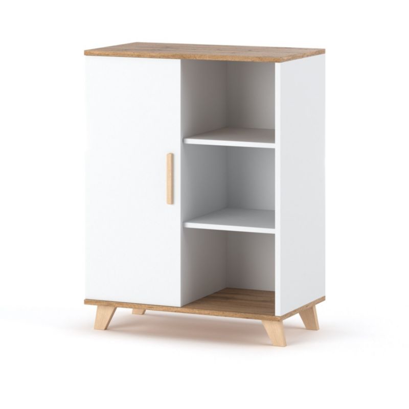 Komoda Hurtownia-Mebli 1 Drzwi Olivier 80 80cm Biały Mat Biały Mat 80x40x105 cm 1szt.