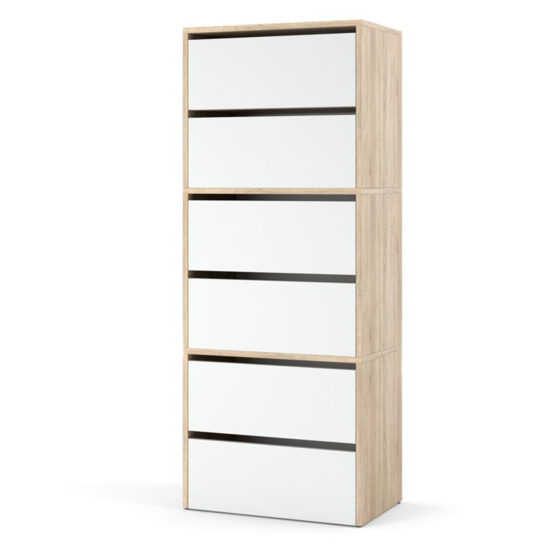 Szafka Na Buty Hurtownia-Mebli 6 Drzwi Zestaw szafki na buty Hugo 3 moduły 60cm Dąb Sonoma Biały Mat 60x36x150 cm 1szt.