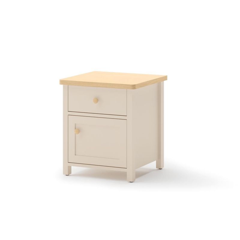 Stolik nocny Bettso STORY z szufladą i pojemną szafką do sypialni beż piaskowy 1szt.