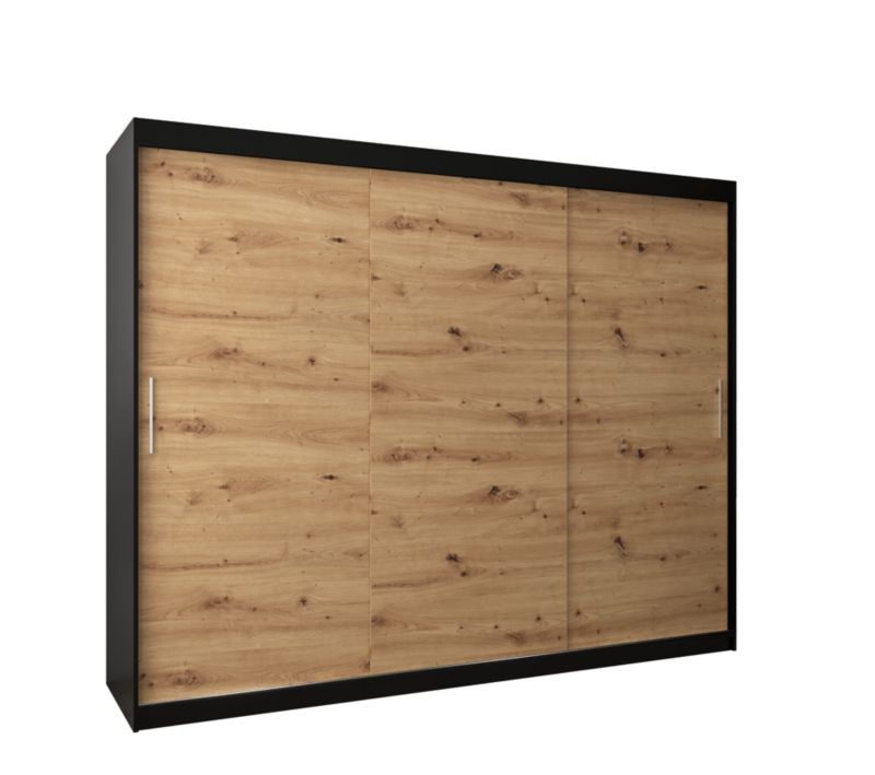 Szafa przesuwna Garderoba Abiks Tokyo 250 czarny + artisan 1 szt.