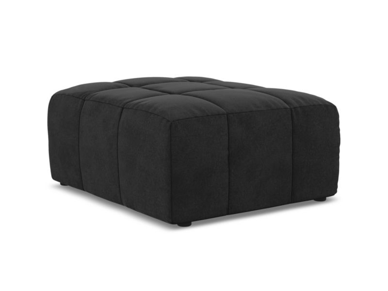 Pufa LaMiaSofa GRADO z tkaniny welwetowej 75x90 cm czarny 1 szt.