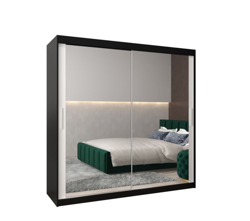 Szafa przesuwna Garderoba Abiks Tokyo 3 200 czarny + biały 1 szt.