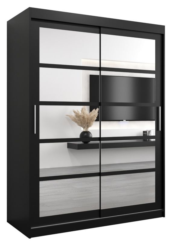 Szafa przesuwna Abiks ROMA 2 150 czarny mat + czarny mat 1 szt.