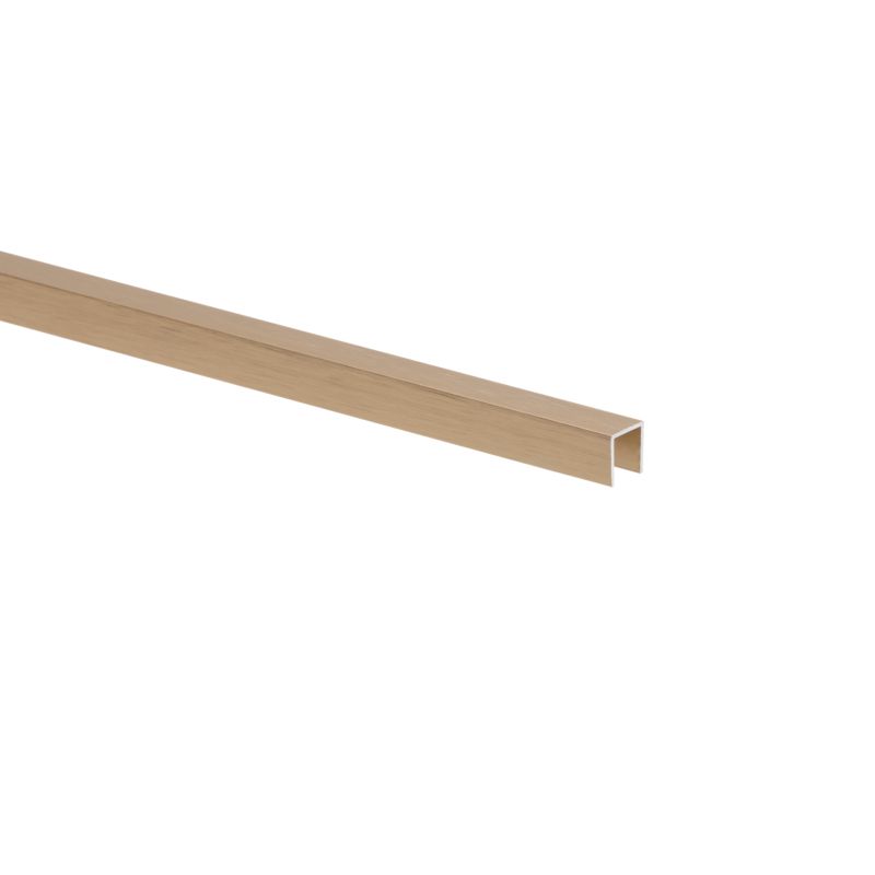 Profil U aluminiowy szczotkowany 2600 x 10 x 10 x 1 mm złoty