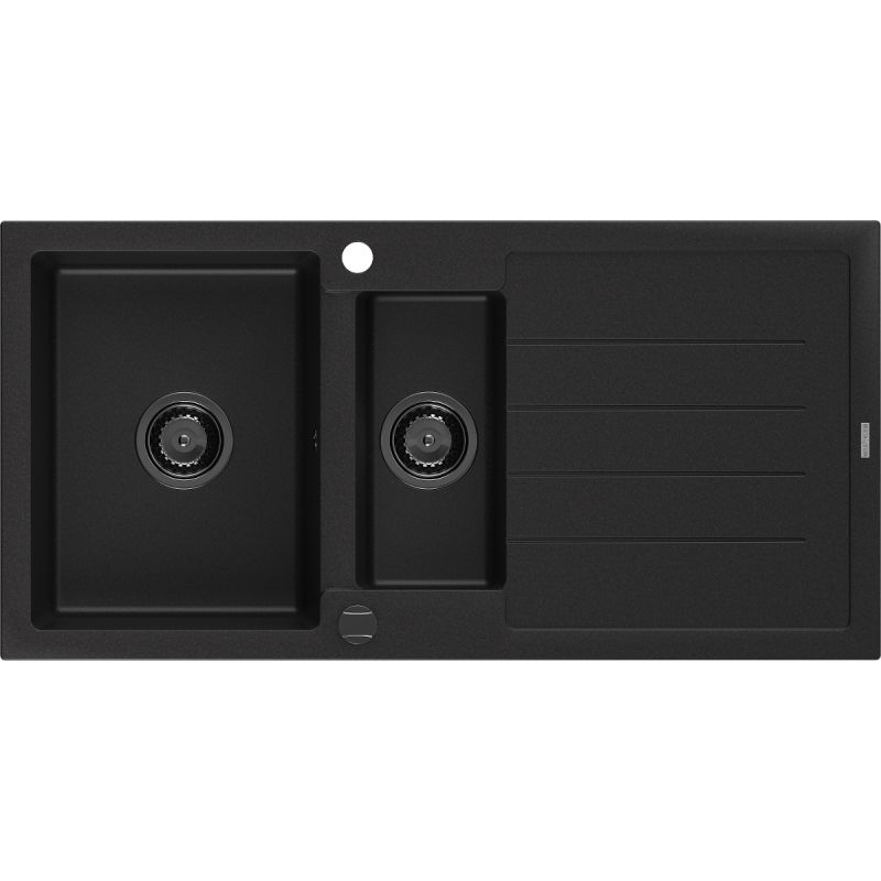 Zlewozmywak wpuszczany Mexen Andres 1,5-komorowy czarny 1000x500 mm - 6515101510-77 1 szt.