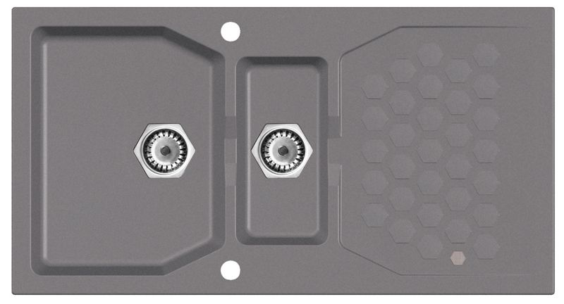 Zlewozmywak granitowy Alveus SENSUAL 70 kol. 04 steel (98x52) 1,5-komorowy 1szt