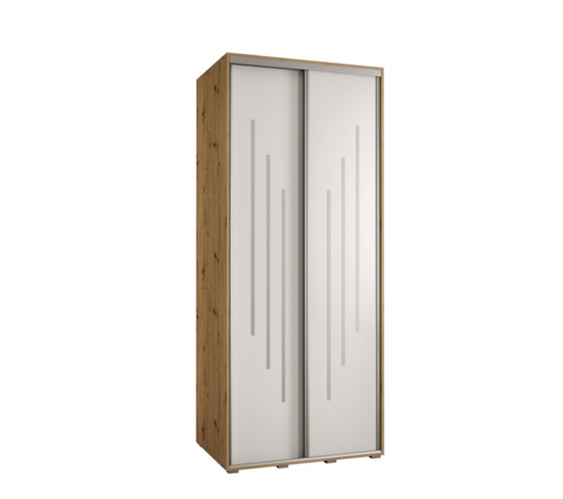 Szafa przesuwna Abiks DAVOS 8 wysoka szer.100cm gł.45cm artisan/biały/srebrny 1szt.