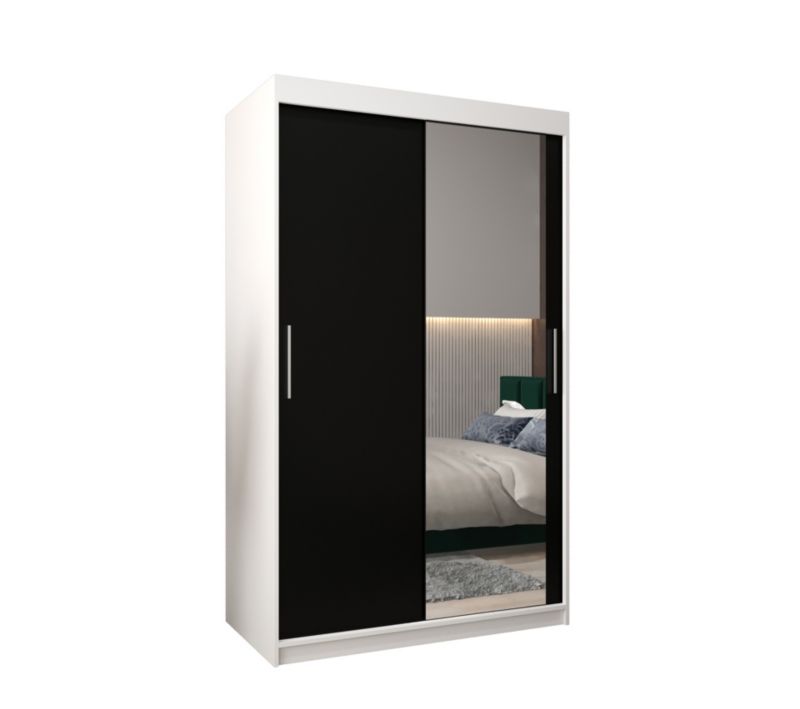 Szafa przesuwna Garderoba Abiks Tokyo 2 120 biały + czarny 1 szt.