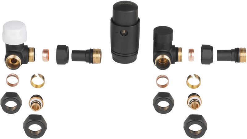 Zestaw termostatyczny osiowy Invena PROV czarny mat M30x1,5, 1 szt.