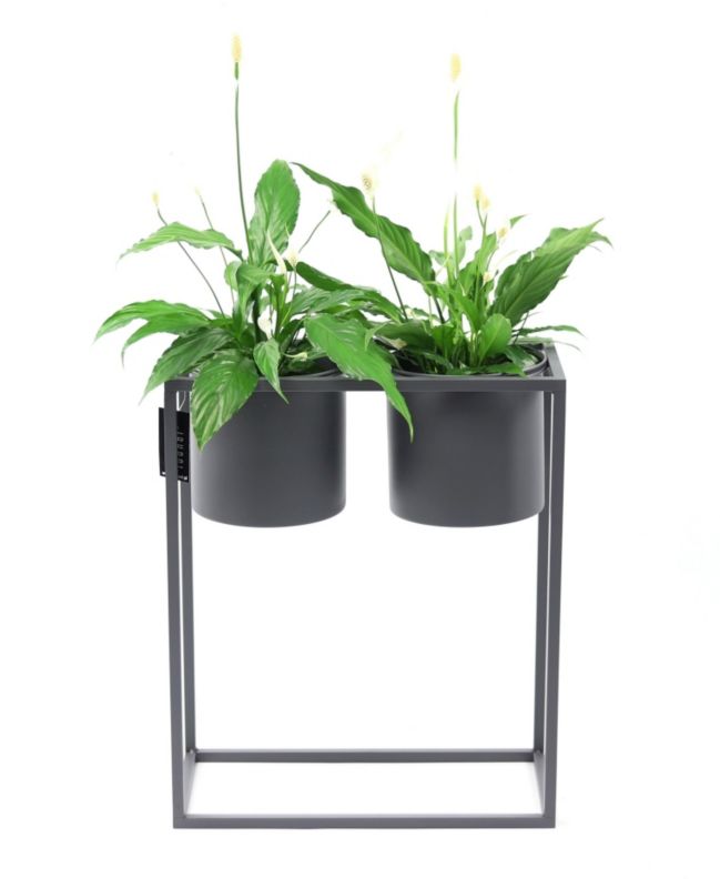 Kwietnik stojący JAKPOL Ugo Loft 60x50 cm metalowy szary 1 szt.