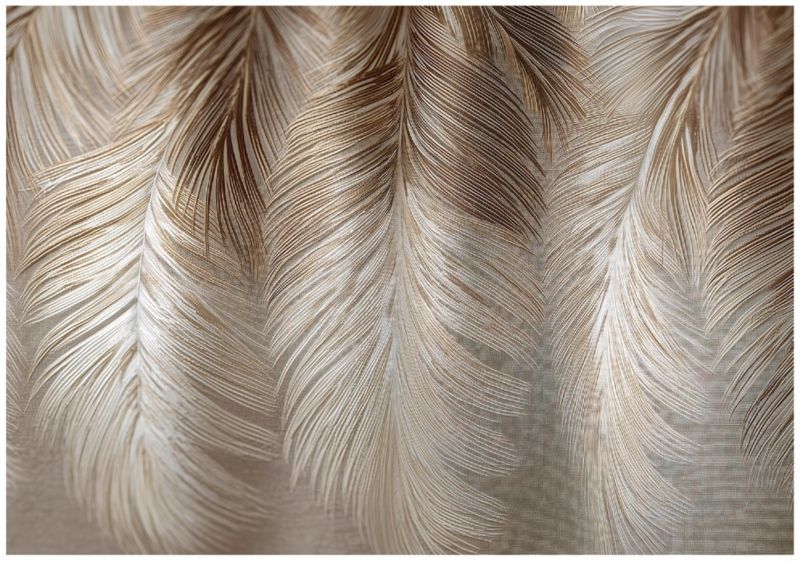 Fototapeta WALLARENA Do Sypialni Salonu Na Flizelinie Pióra Liście Abstrakcja Brązowy 400x280 cm 16035VX8 1 szt.