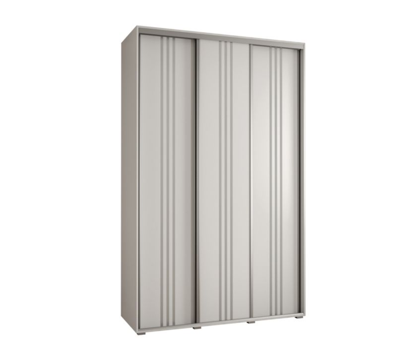 Szafa przesuwna Abiks DAVOS 6 wysoka szer.150cm gł.60cm biały/biały/srebrny 1szt.