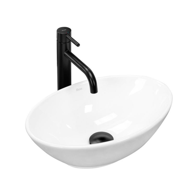 Umywalka Nablatowa Rea Pamela Mini Owalna Biały 40X27X14,5Cm 1 Szt