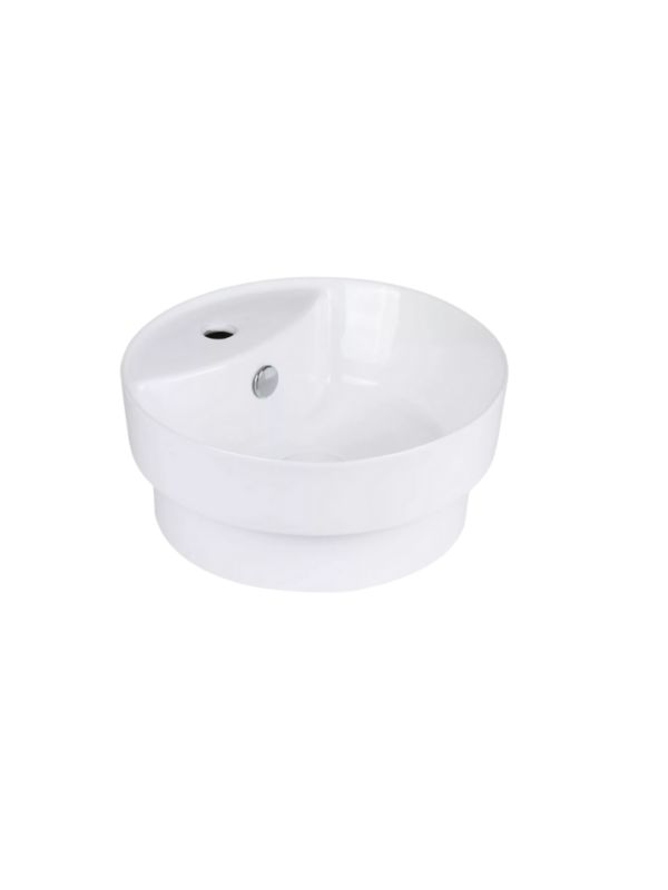 Umywalka nablatowa/wpuszczana Uptrend JUNO biały połysk, z otworem na baterię oraz przelewem 1 szt.