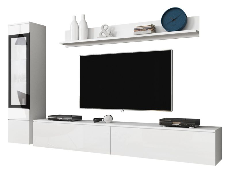 Meblościanka MIRJAN 24 Vera I biały/biały połysk 1 kpl.