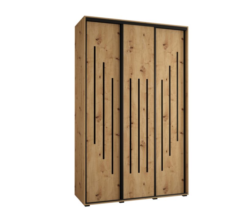 Szafa przesuwna Abiks DAVOS 8 wysoka szer.150cm gł.45cm artisan/artisan/czarny 1szt.