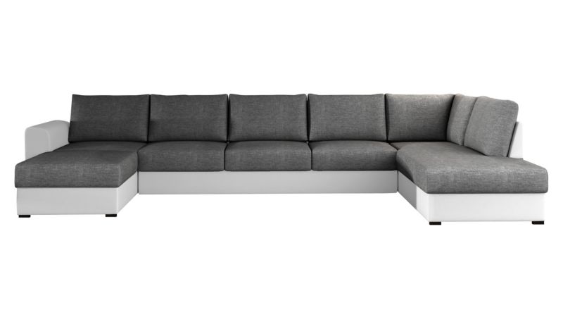 Narożnik z funkcją spania MIRJAN 24 Wilma Large prawy biała ekoskóra/grafitowy 1 szt.