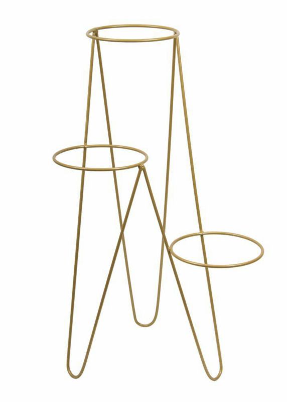 Kwietnik Stojący HowHomely Metalowy Złoty 45x35x95 cm