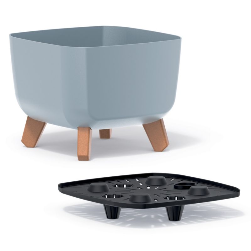 Doniczka EDANTI Ogrodowa 24 cm Na Nóżkach Dekoracyjna Szara 1 szt.