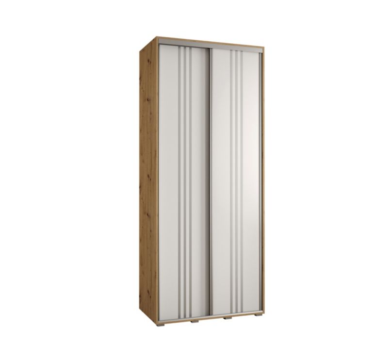 Szafa przesuwna Abiks DAVOS 6 wysoka szer.110cm gł.60cm artisan/biały/srebrny 1szt.