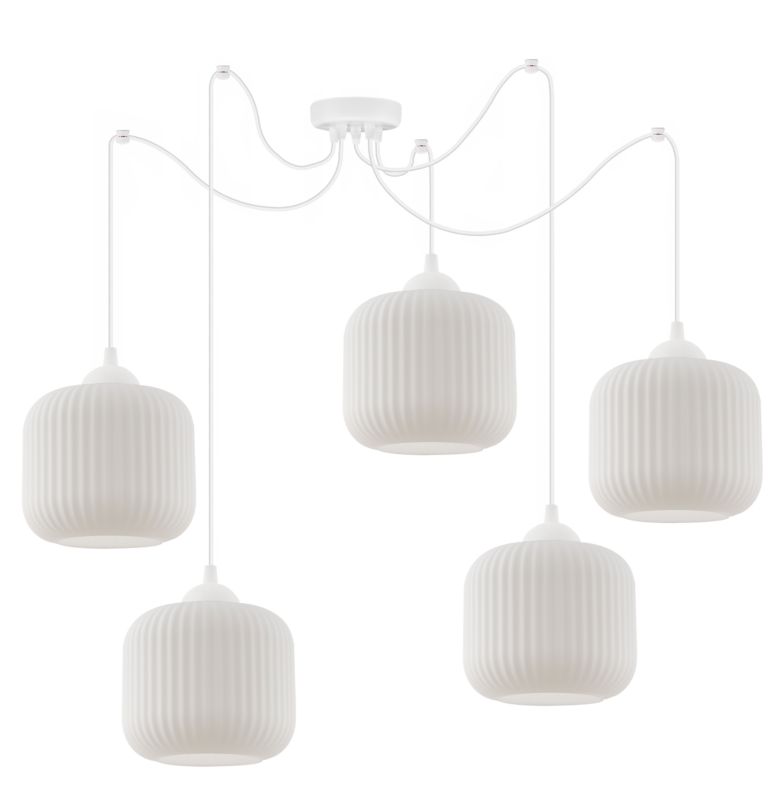 Lampa sufitowa wisząca Light Home LH Riffle Pająk Walec 5x E27 60W biały 1szt.