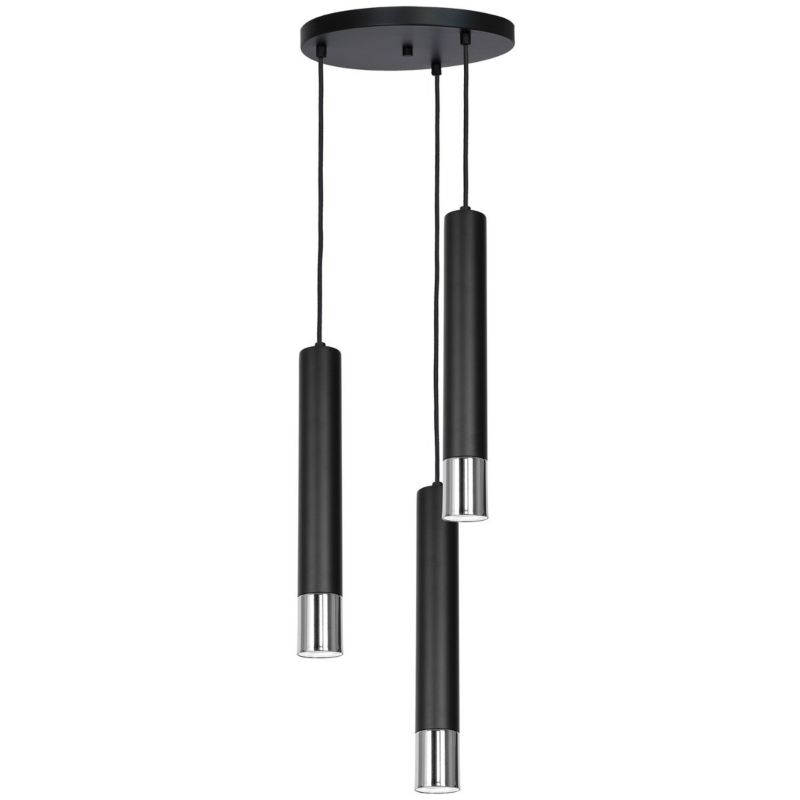 Lampa wisząca Luminex Nest 0582 czarny matowa-chromowana tuby 3xGU10 x 8W 1 szt.