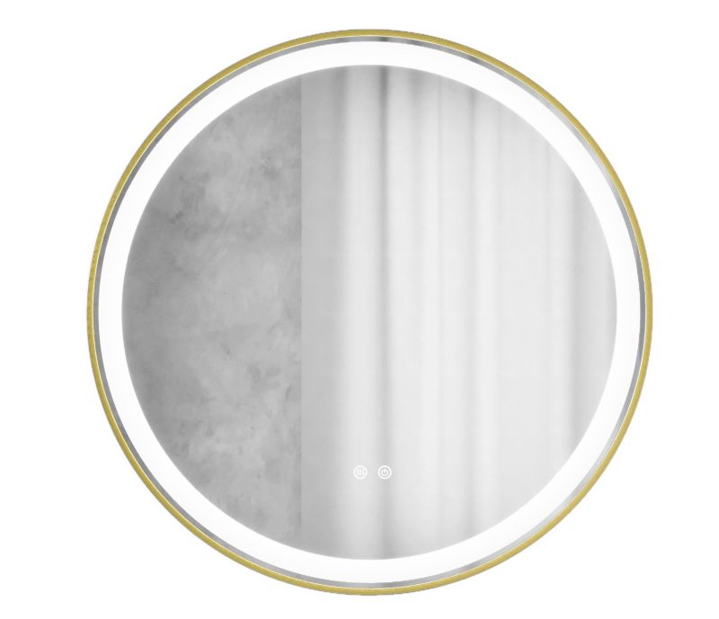 Lustro Okrągłe Podświetlane Granitan Carina Złote Ergonomiczne Led 80x80 1 szt.