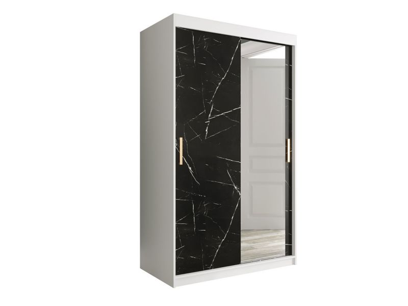 Szafa MIRJAN 24 Marmur T2 120 biały mat / czarny marmur 1 szt.