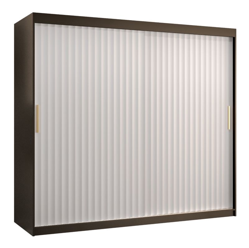 Szafa przesuwna Abiks RIFLO WAVE 1 200 czarny mat+ biały mat 1 szt.