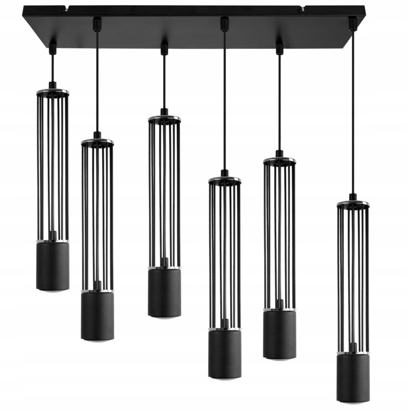 Lampa sufitowa wisząca Light Home LH Aria 6x GU10 czarny/srebrny 1szt.