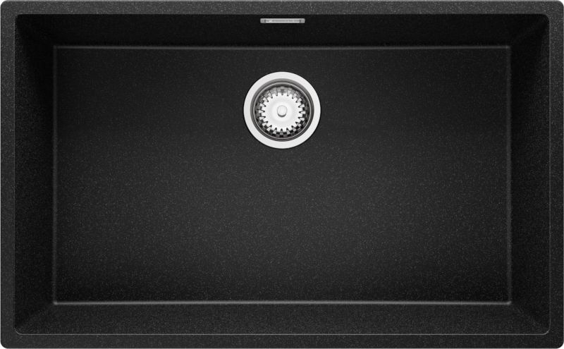 Zlewozmywak podblatowy Londyn PRIMAGRAN 76x47cm do szafki od 80cm, Grafitowy + Syfon, S479, 1 szt.