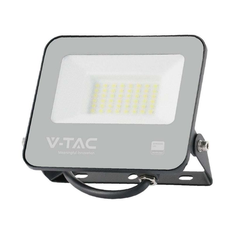 Naświetlacz LED V-TAC czarno-transparentny LED 30W 6500k 5550lm IP65 wym: 15,3 x 16,5 x 3,4 cm aluminium - 1 szt.