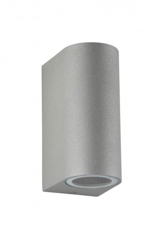 Kinkiet ścienny zewnętrzny SU-MA Mini srebrny 2 x GU10 x IP44 wym: 15 x 6,7 x 9,2 cm - 1 szt.