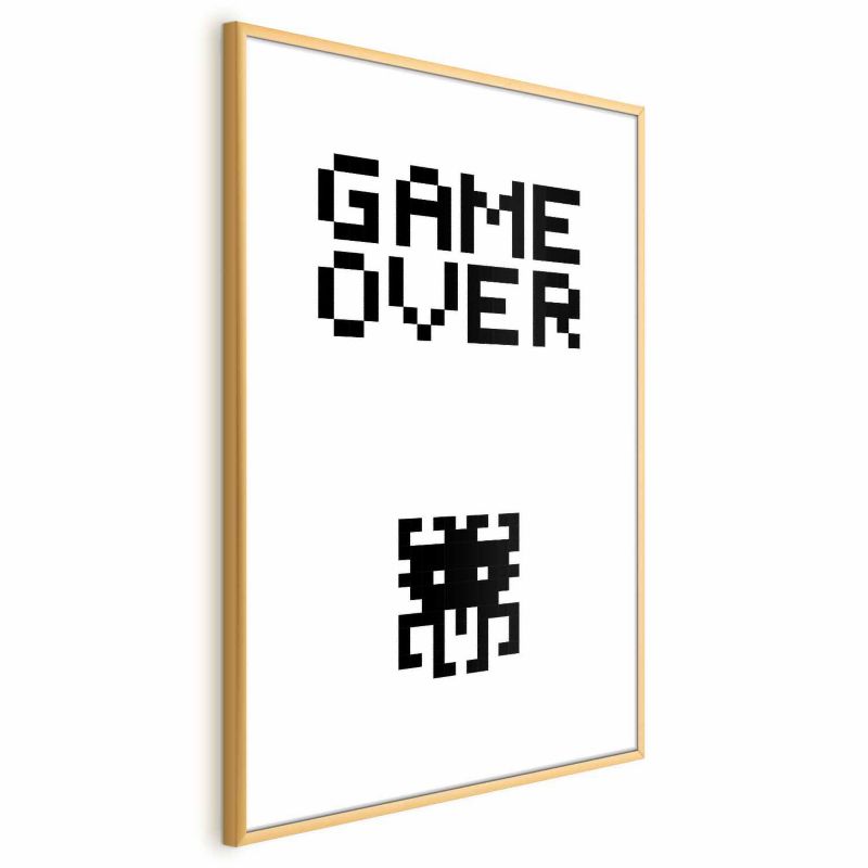 Plakat Artgeist Game over 29,7x42 cm z ramą złotą 1 szt