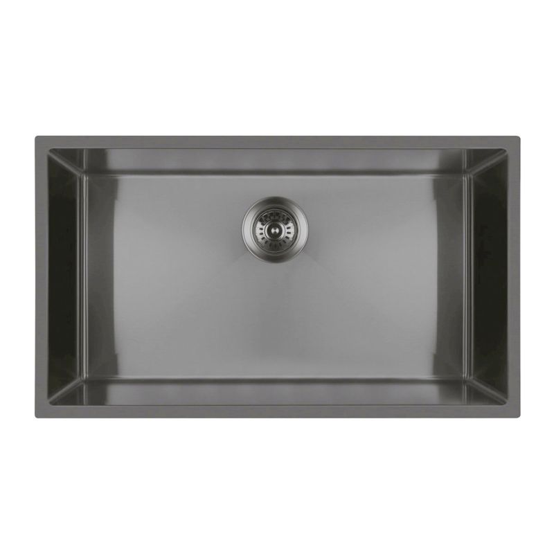 Zlewozmywak Oltens Stalvask 76x44 1-komorowy czarny QuietComfort matowy 1 szt.