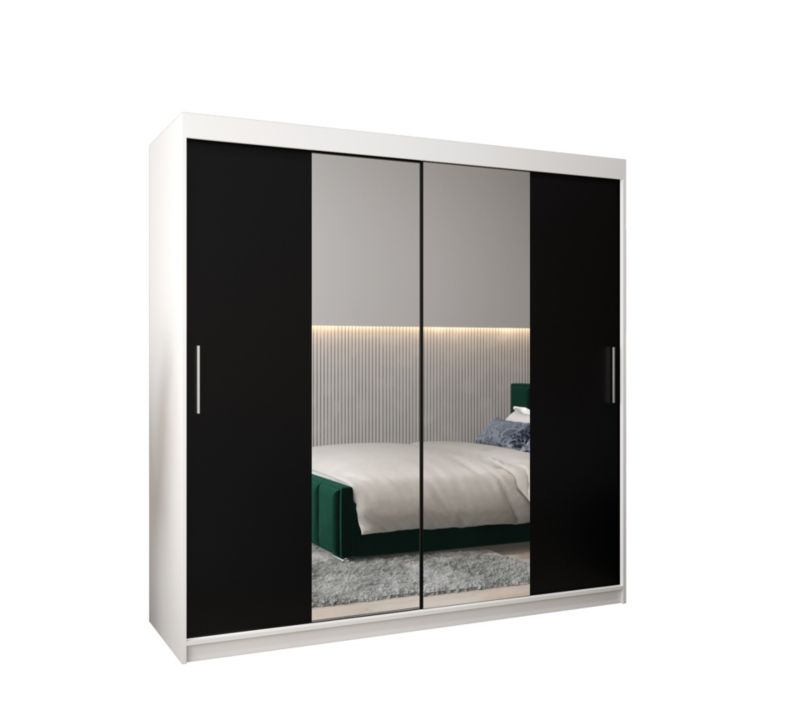 Szafa przesuwna Garderoba Abiks Tokyo 1 200 biały + czarny 1 szt.