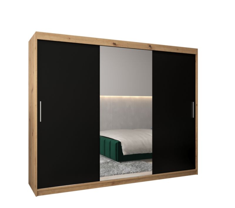 Szafa przesuwna Garderoba Abiks Tokyo 1 250 artisan + czarny 1 szt.