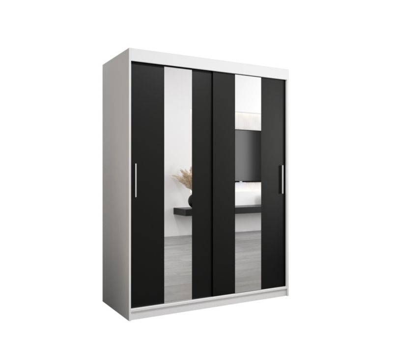 Szafa przesuwna Garderoba Abiks POLE 150 biały/czarny 1 szt.