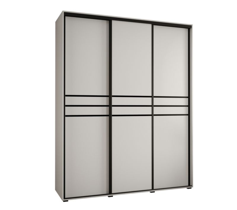 Szafa przesuwna Abiks DAVOS 10 wysoka szer.190cm biały/biały/czarny 1szt.