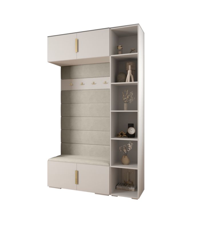 Garderoba do przedpokoju Abiks INOVA 1 Z20 biały+złoty+manila02 1szt.