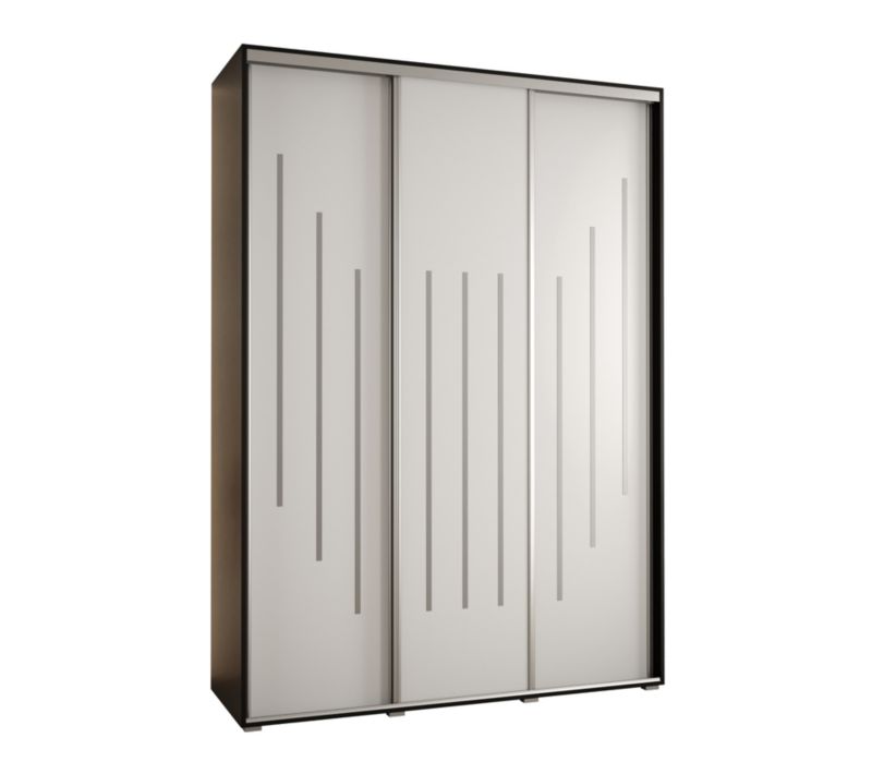 Szafa przesuwna Abiks DAVOS 8 wysoka szer.180cm gł.45cm czarny/biały/srebrny 1szt.