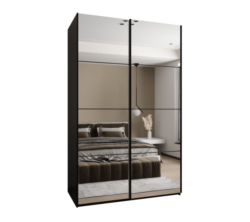 Szafa przesuwna Abiks LUX 2 wysoka szer.160cm czarny/czarny/czarny 1szt.