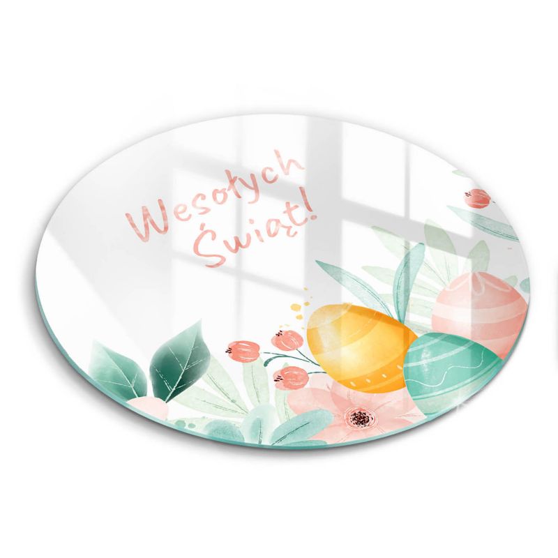 Szklana deska do krojenia Wallfluent fi40 cm Wesołych Świąt Wielkanocnych 1 szt.