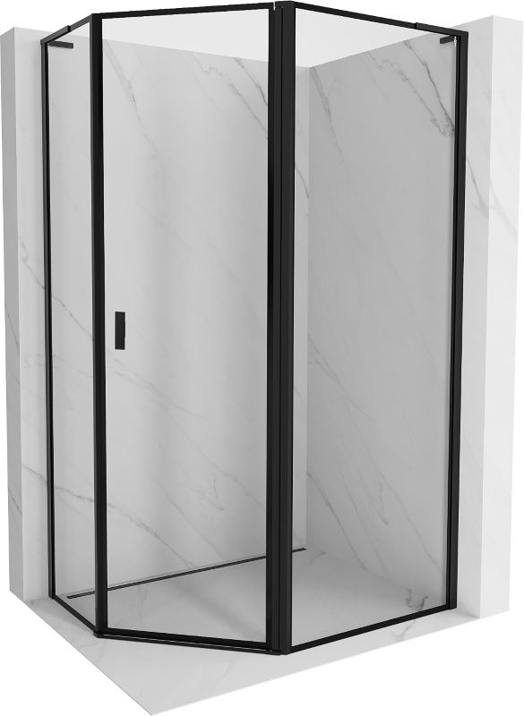 Kabina prysznicowa asymetryczna Mexen Mist L czarna 100 x 90 cm 1 szt