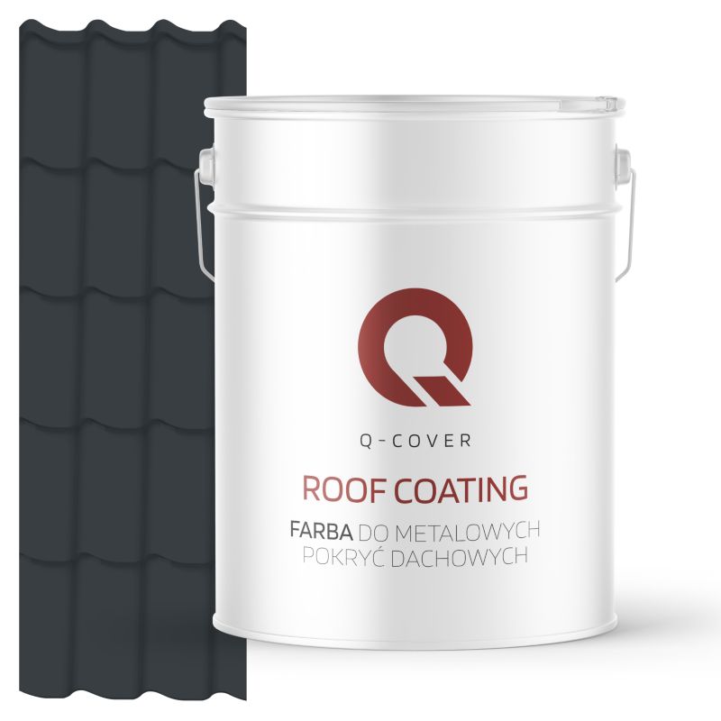 Farba do Metalowych Pokryć Dachowych Q-Cover Antracyt RAL7016 Mat 10L