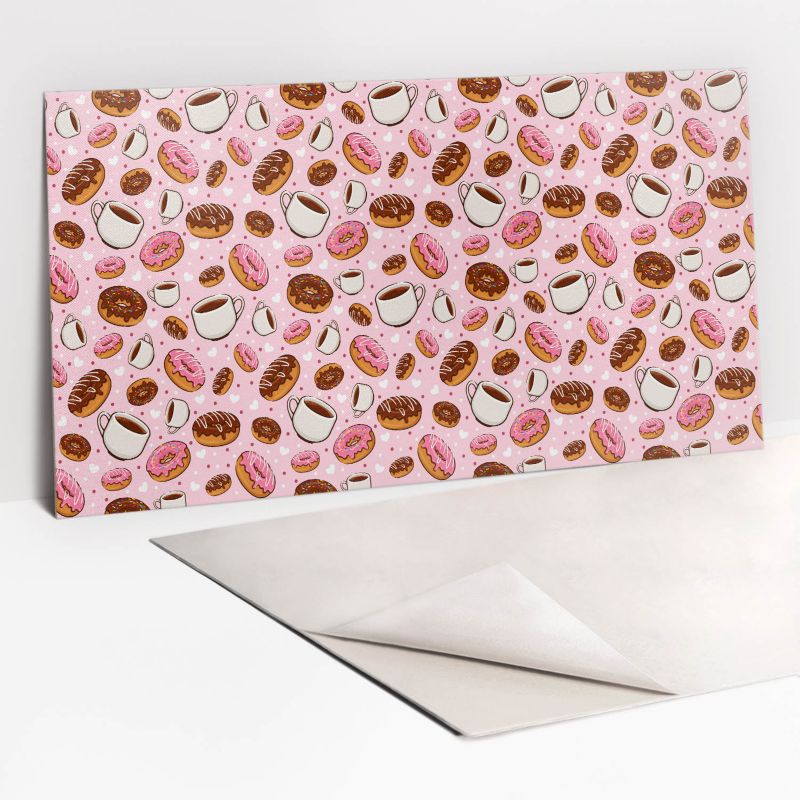 Panel samoprzylepny Tulup 100x50 cm Rysunkowe pączki i kawa 1 szt. II