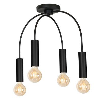 Lampa sufitowa wisząca Luminex Loppe 5122 czarny mat-złoty mat industrialna 4xE27 x 15W 1 szt.