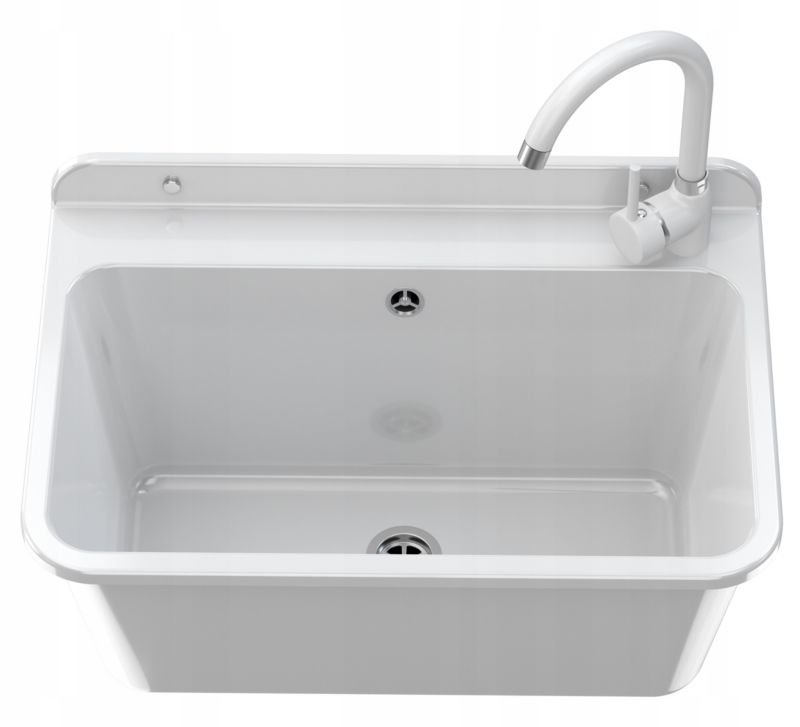 Zlewozmywak Gospodarczy Large Biały Bateria Beta Granitan Garaż Pralnia 1 szt.